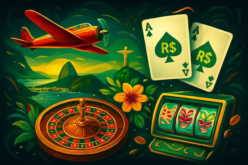 Colagem de jogos de cassino com Aviator, roleta, blackjack e slots brasileiros